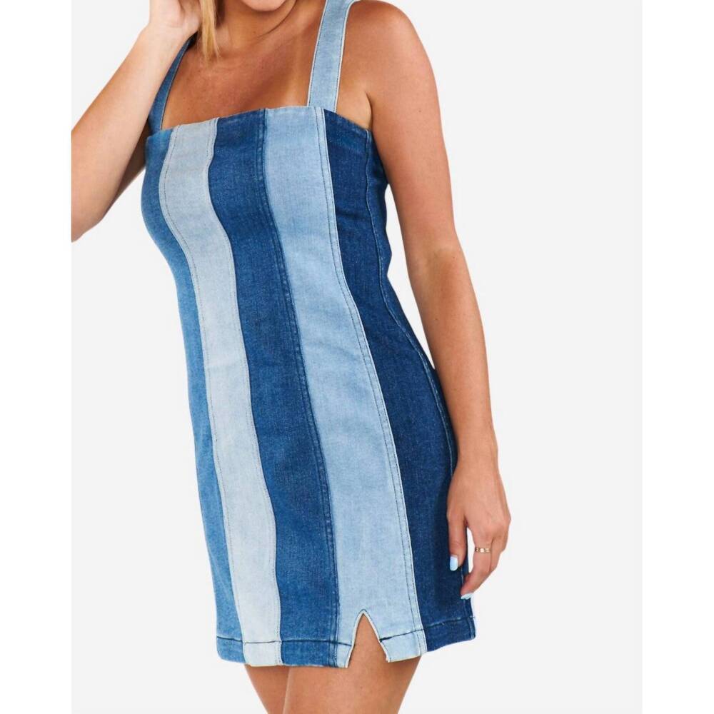 NEW SHOW ME YOUR MUMU coronado corset mini dress in shady indigo stripe - Picture 3 of 4